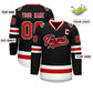 Custom Black Red Black-White Classic Style Hockey Jersey Limited