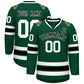 Custom Green Black-White Classic Style Hockey Jersey