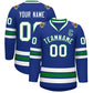 Custom Royal White-Kelly Green Classic Style Hockey Jersey