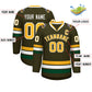 Custom Olive Gold-White Classic Style Hockey Jersey Limited