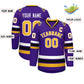 Custom Purple Gold-White Classic Style Hockey Jersey Limited
