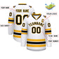 Custom White Black-Gold Classic Style Hockey Jersey Limited