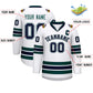Custom White Navy White-Midnight Green Classic Style Hockey Jersey Limited