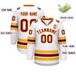 Custom White Crimson-Gold Classic Style Hockey Jersey Limited