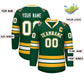 Custom Green White Green-Gold Classic Style Hockey Jersey Limited