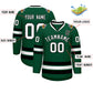 Custom Green White-Black Classic Style Hockey Jersey Limited