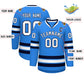 Custom Powder Blue White-Navy Classic Style Hockey Jersey Limited