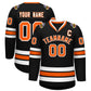 Custom Black Orange-White Classic Style Hockey Jersey
