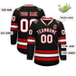 Custom Black White-Red Classic Style Hockey Jersey Limited