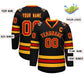 Custom Black Red-Gold Classic Style Hockey Jersey Limited