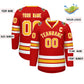 Custom Red Gold-White Classic Style Hockey Jersey Limited