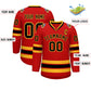 Custom Red Black-Gold Classic Style Hockey Jersey Limited