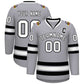 Custom Gray White-Black Classic Style Hockey Jersey