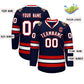 Custom Navy White-Red Classic Style Hockey Jersey Limited