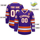 Custom Purple White-Orange Classic Style Hockey Jersey Limited