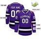 Custom Purple White-Black Classic Style Hockey Jersey Limited