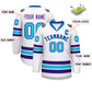 Custom White Purple-Powder Blue Classic Style Hockey Jersey Limited