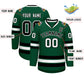 Custom Green Black-White Classic Style Hockey Jersey Limited