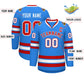 Custom Powder Blue Red-White Classic Style Hockey Jersey Limited