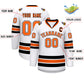Custom White Orange White-Black Classic Style Hockey Jersey Limited