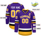 Custom Purple Gold-White Classic Style Hockey Jersey Limited