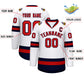 Custom White Red-Navy Classic Style Hockey Jersey Limited