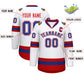 Custom White Royal White-Red Classic Style Hockey Jersey Limited