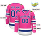 Custom Pink Royal-White Classic Style Hockey Jersey Limited