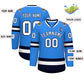 Custom Powder Blue White-Navy Classic Style Hockey Jersey Limited