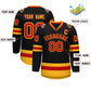 Custom Black Red-Gold Classic Style Hockey Jersey Limited