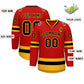 Custom Red Black-Gold Classic Style Hockey Jersey Limited