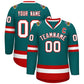 Custom Teal White-Red Classic Style Hockey Jersey