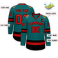 Custom Teal Red-Black Classic Style Hockey Jersey Limited