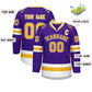Custom Purple Gold Purple-White Classic Style Hockey Jersey Limited