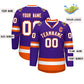 Custom Purple White-Orange Classic Style Hockey Jersey Limited