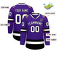 Custom Purple White-Black Classic Style Hockey Jersey Limited