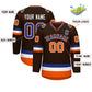 Custom Brown Royal White-Orange Classic Style Hockey Jersey Limited