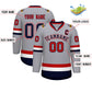 Custom Gray Navy White-Red Classic Style Hockey Jersey Limited
