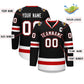 Custom Black White Black-Red Classic Style Hockey Jersey Limited