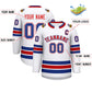 Custom White Red White-Royal Classic Style Hockey Jersey Limited