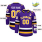 Custom Purple Gold-White Classic Style Hockey Jersey Limited