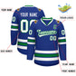 Custom Royal White-Kelly Green Classic Style Hockey Jersey Limited