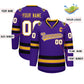 Custom Purple Gold Purple-White Classic Style Hockey Jersey Limited