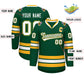 Custom Green White Green-Gold Classic Style Hockey Jersey Limited