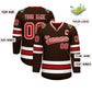 Custom Brown Red-White Classic Style Hockey Jersey Limited