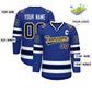 Custom Royal Navy Gold-White Classic Style Hockey Jersey Limited