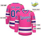 Custom Pink Royal-White Classic Style Hockey Jersey Limited