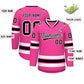Custom Pink Black-White Classic Style Hockey Jersey Limited