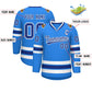 Custom Powder Blue Royal-White Classic Style Hockey Jersey Limited