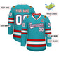 Custom Aqua White Royal-Red Classic Style Hockey Jersey Limited